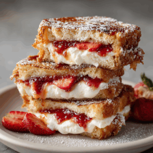 Read more about the article Unveiling Culinary Magic: The Irresistible Fried Strawberry Cheesecake Sandwiches