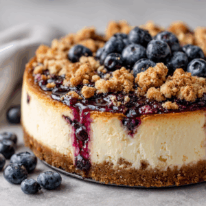 Read more about the article The Ultimate Blueberry Crumble Cheesecake: A Dessert Symphony