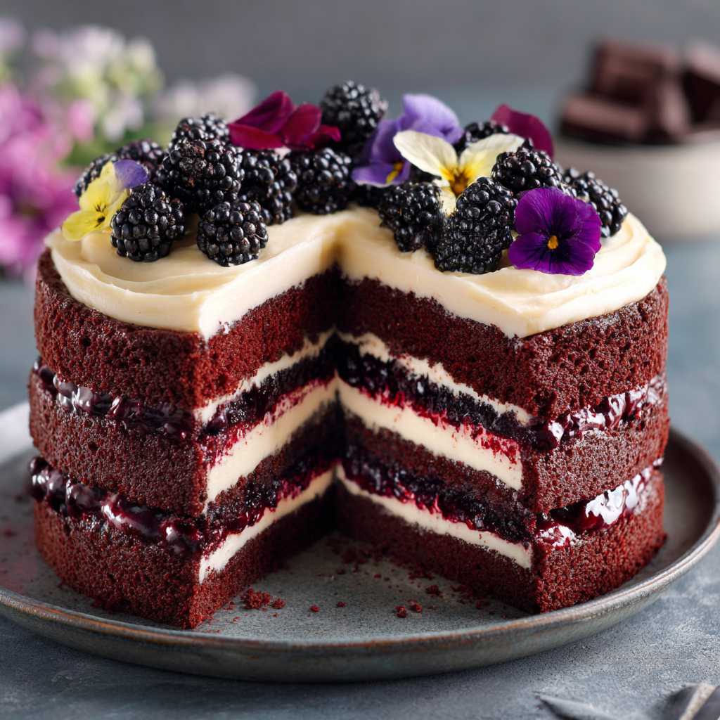 Blackberry Velvet Gothic Cake: A Dark, Lush Dessert Dream
