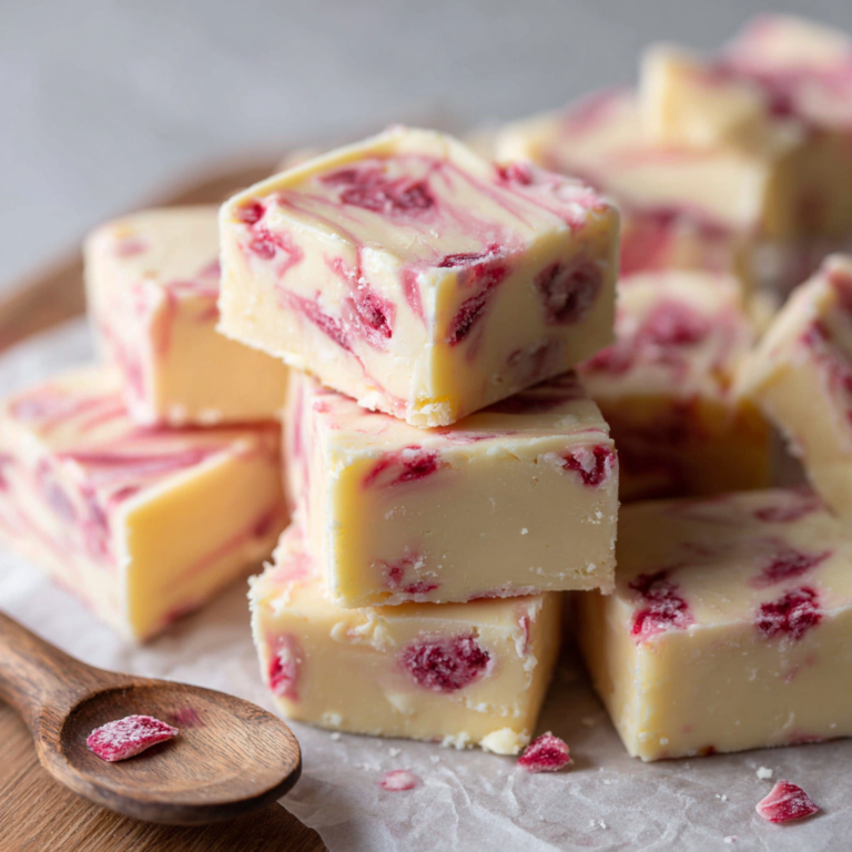 White Chocolate Raspberry Fudge