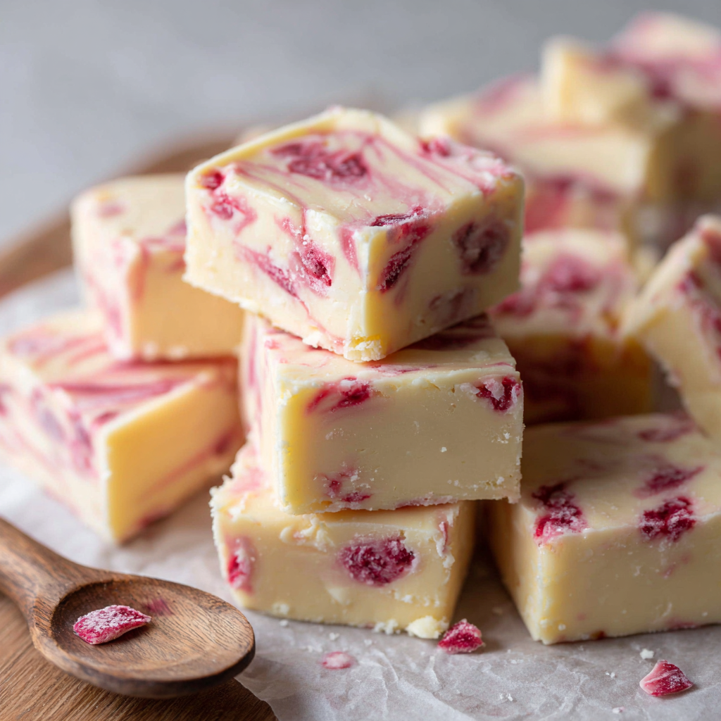 White Chocolate Raspberry Fudge