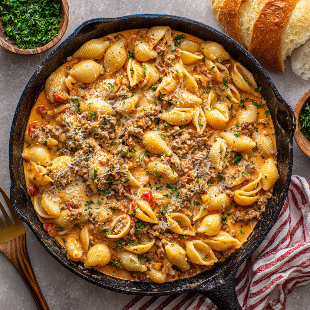 You are currently viewing Creamy Beef and Shells (Easy Comfort Food)