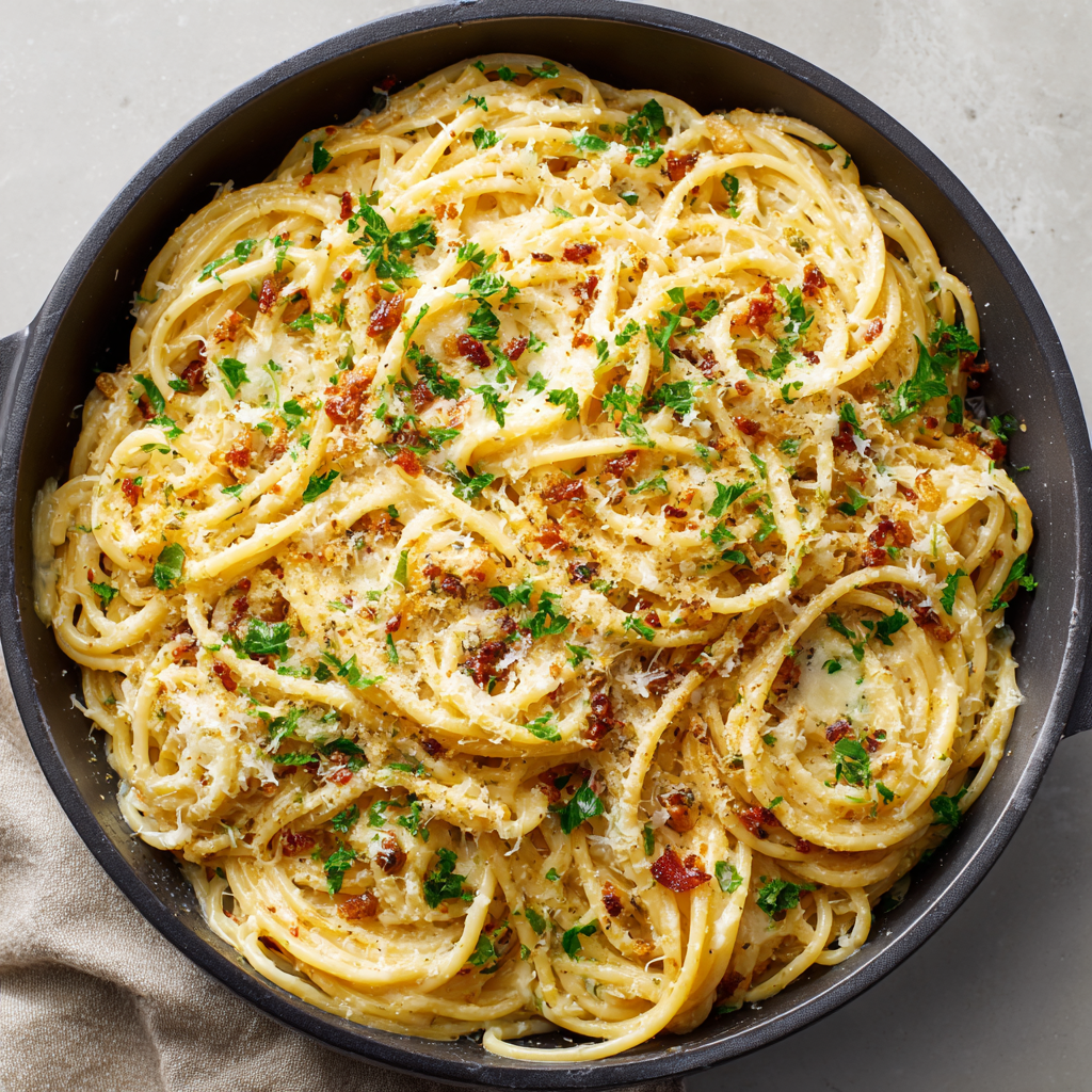 You are currently viewing Cheesy Garlic Parmesan Spaghetti