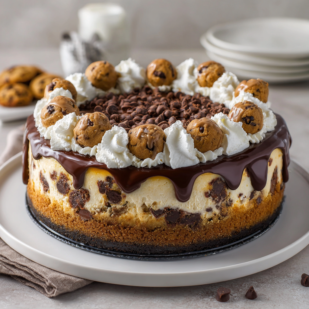 You are currently viewing Chocolate Chip Cookie Dough Cheesecake