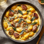 Creamy Butternut Squash Gnocchi with Sausage, Thyme, and Sage