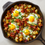 Bacon, Egg, and Potato Hash (Healthy Skillet Breakfast)