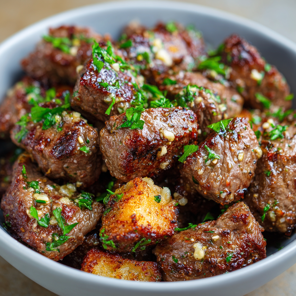 You are currently viewing Air Fryer Garlic Butter Steak Bites: The Ultimate Guide to a Juicy, Flavor-Packed Meal