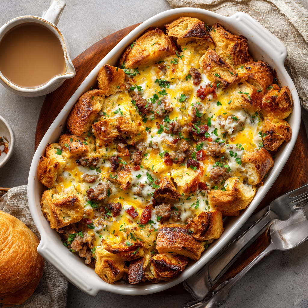 You are currently viewing Irresistible Overnight Croissant Breakfast Casserole