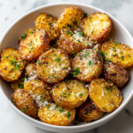 Air Fryer Baked Garlic Parmesan Potatoes (Crispy, Easy & Packed with Flavor)