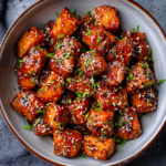 Crispy Air Fryer Honey Garlic Salmon Bites (20 Minutes)