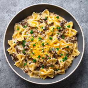Read more about the article Creamy Beef and Bowtie Pasta: The Ultimate One-Pot Comfort Meal for Busy Nights