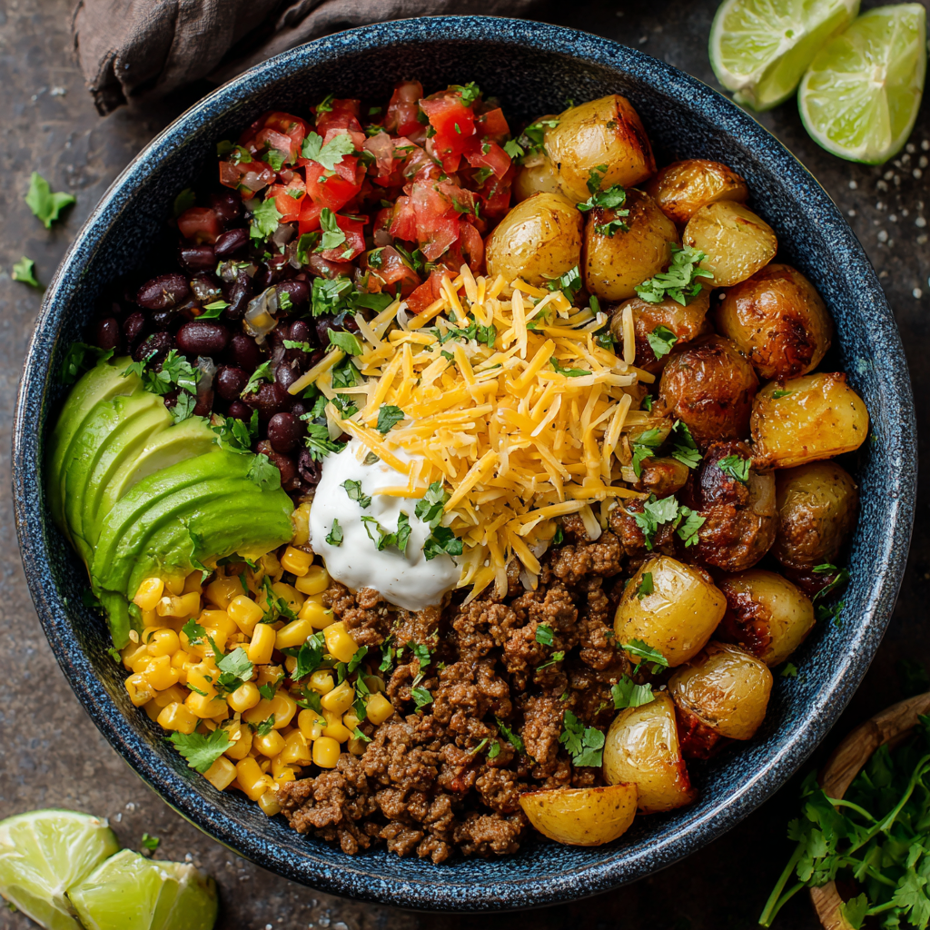 You are currently viewing Ground Beef and Potato Taco Bowl: The Ultimate Hearty, Flavor-Packed Dinner You’ll Make Again and Again
