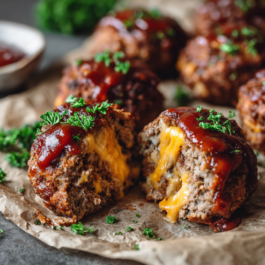 You are currently viewing Cheesy Stuffed Meatloaf Bites: The Ultimate Bite-Sized Comfort Food Experience