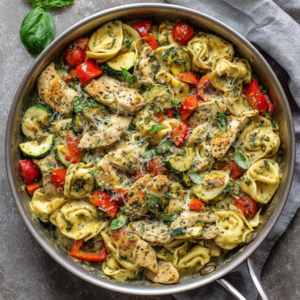 Read more about the article One-Pan Pesto Chicken Tortellini & Veggies