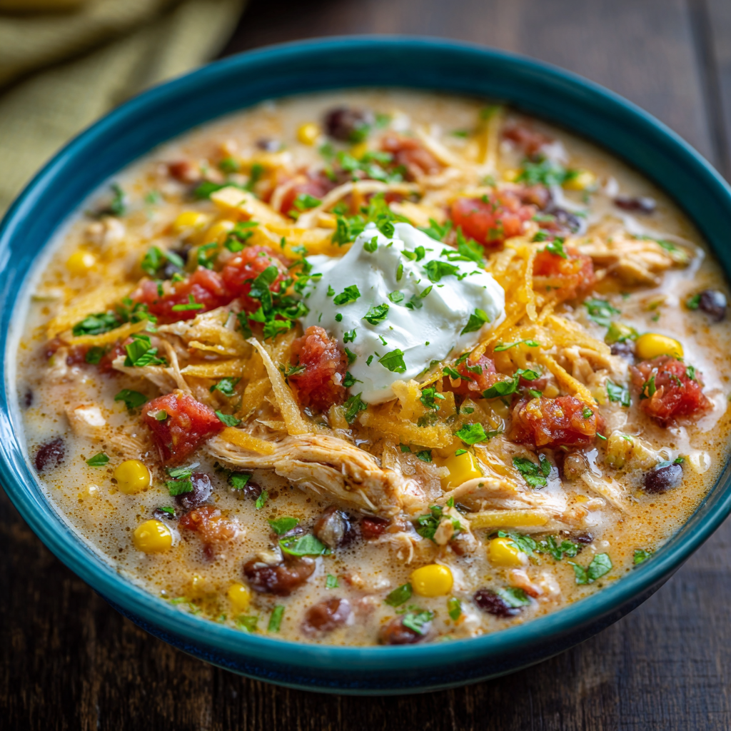 You are currently viewing Crock Pot Creamy Chicken Tortilla Soup