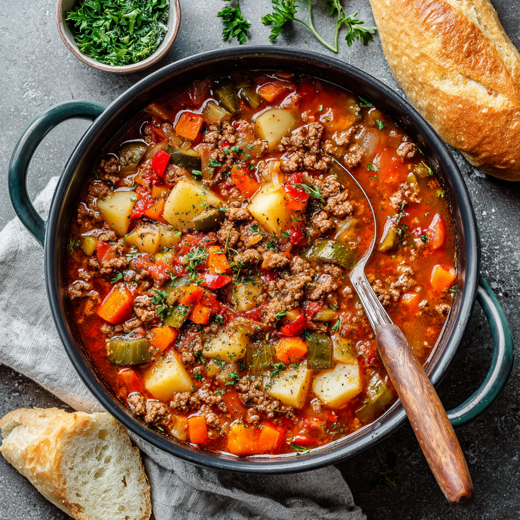 You are currently viewing Easy Hamburger Soup: The Ultimate Comfort Food for Busy Nights