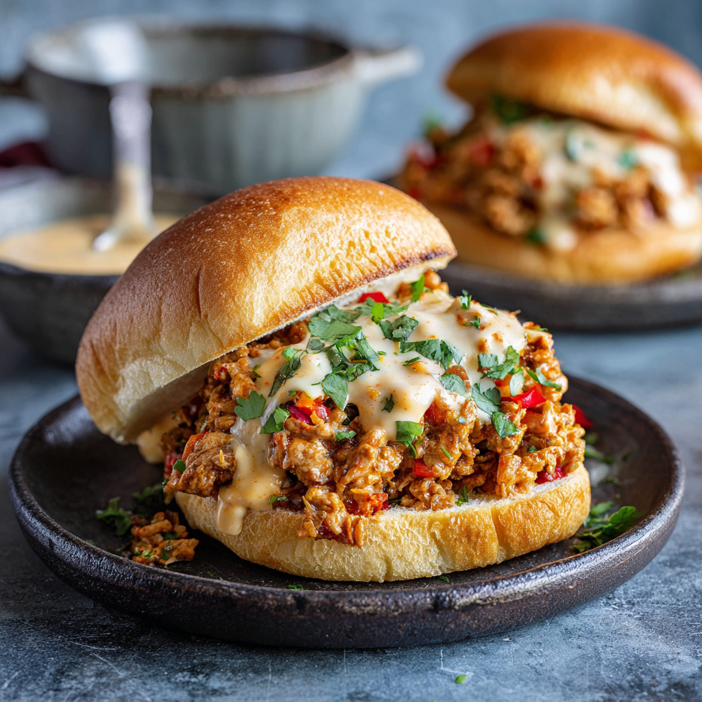 You are currently viewing Cajun Chicken Sloppy Joes with Creamy Cheese Sauce